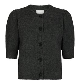 Cardigan Korte Mouw 'Trudy' - Antracit Melange - Neo Noir