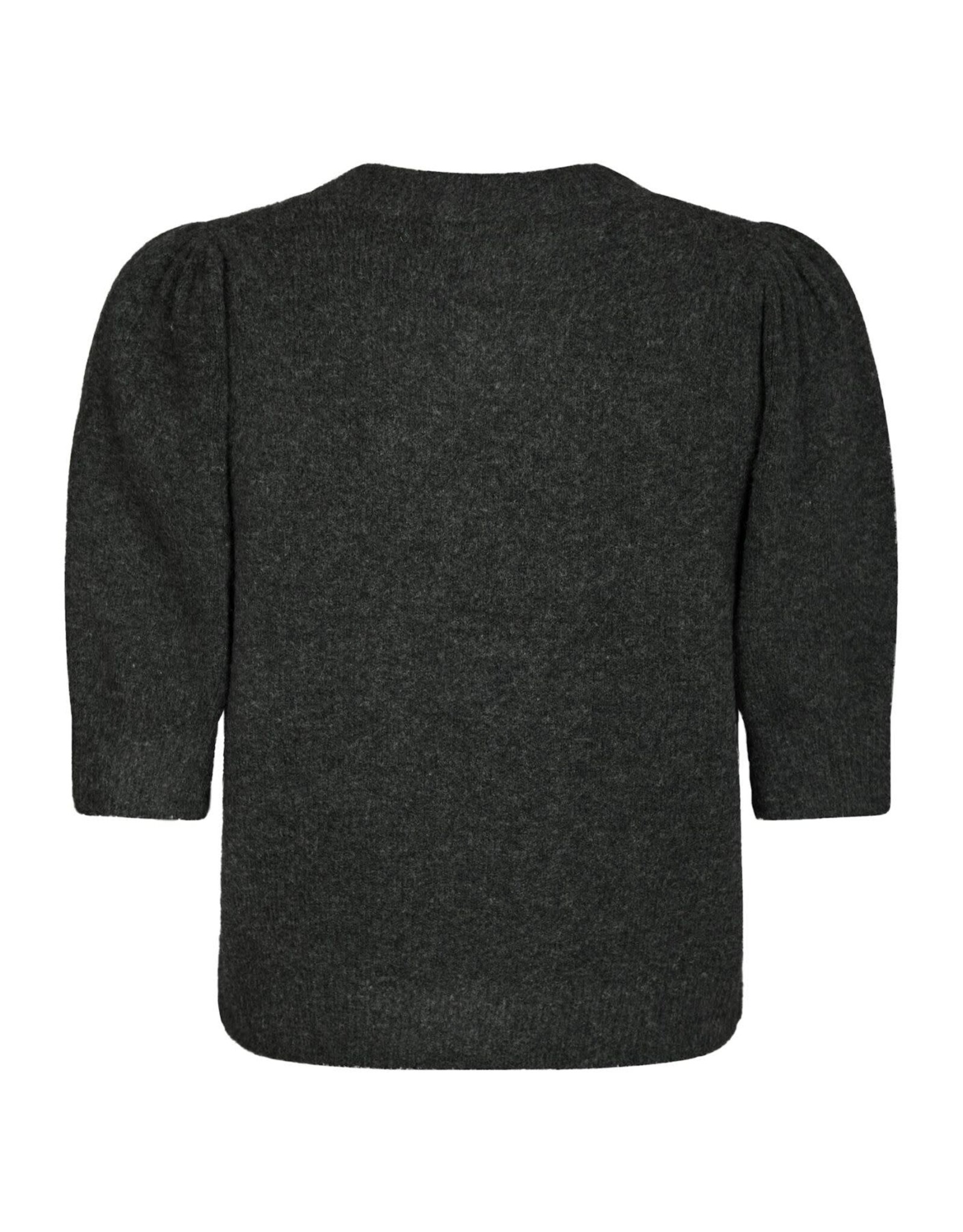 Cardigan Korte Mouw 'Trudy' - Antracit Melange - Neo Noir