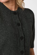Cardigan Korte Mouw 'Trudy' - Antracit Melange - Neo Noir
