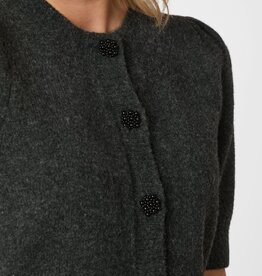 Cardigan Korte Mouw 'Trudy' - Antracit Melange - Neo Noir
