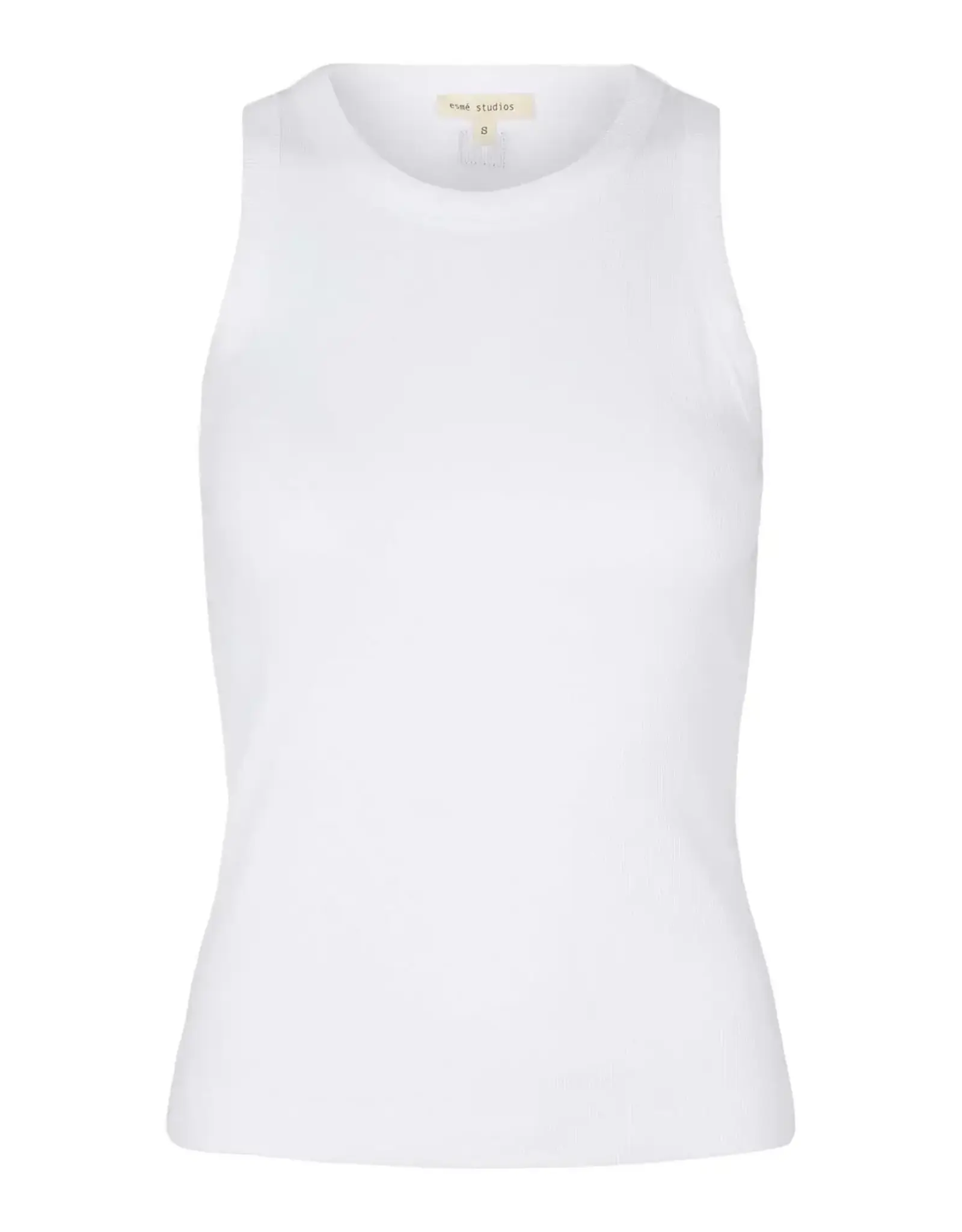 Esmé Studios Top Racerback Rib 'Blossom' - White - Esmé Studios