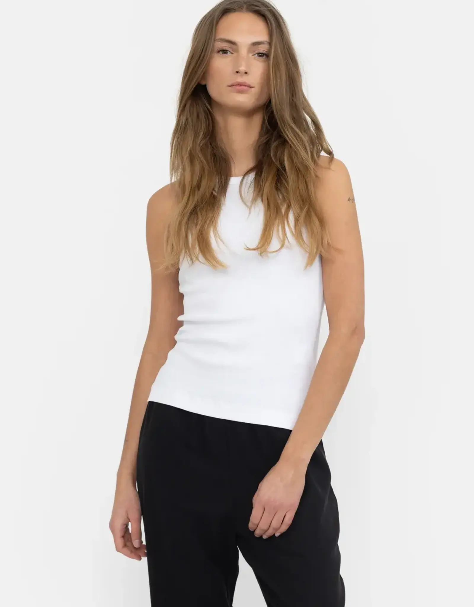 Esmé Studios Top Racerback Rib 'Blossom' - White - Esmé Studios