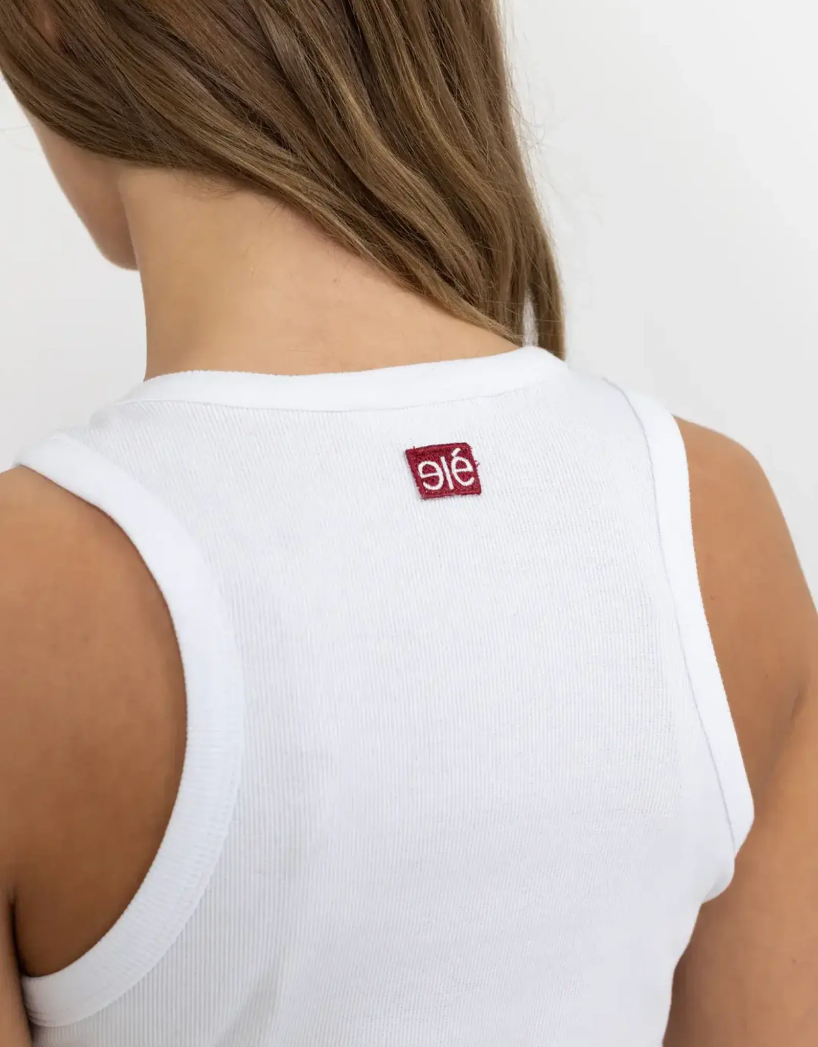 Esmé Studios Top Racerback Rib 'Blossom' - White - Esmé Studios
