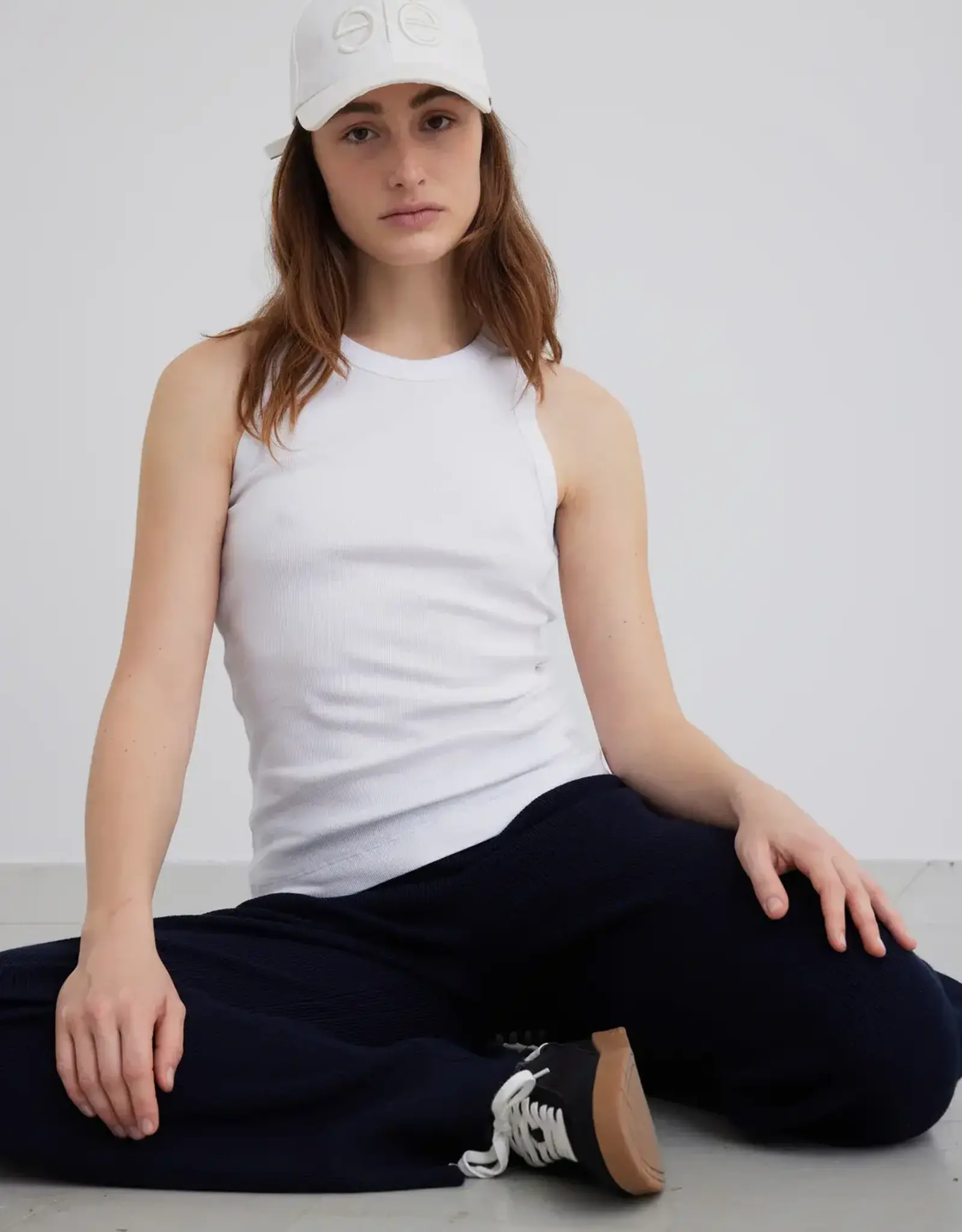 Esmé Studios Top Racerback Rib 'Blossom' - White - Esmé Studios