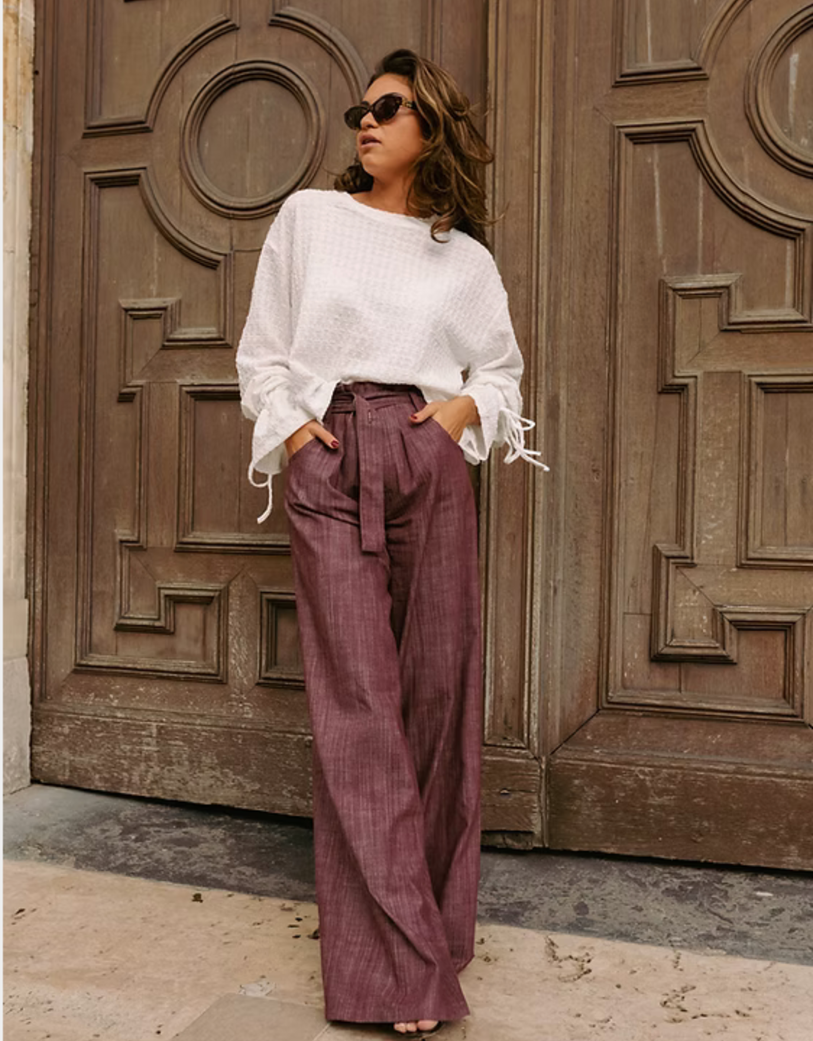Monré Broek 'Renee' - Bordeaux -  Monré