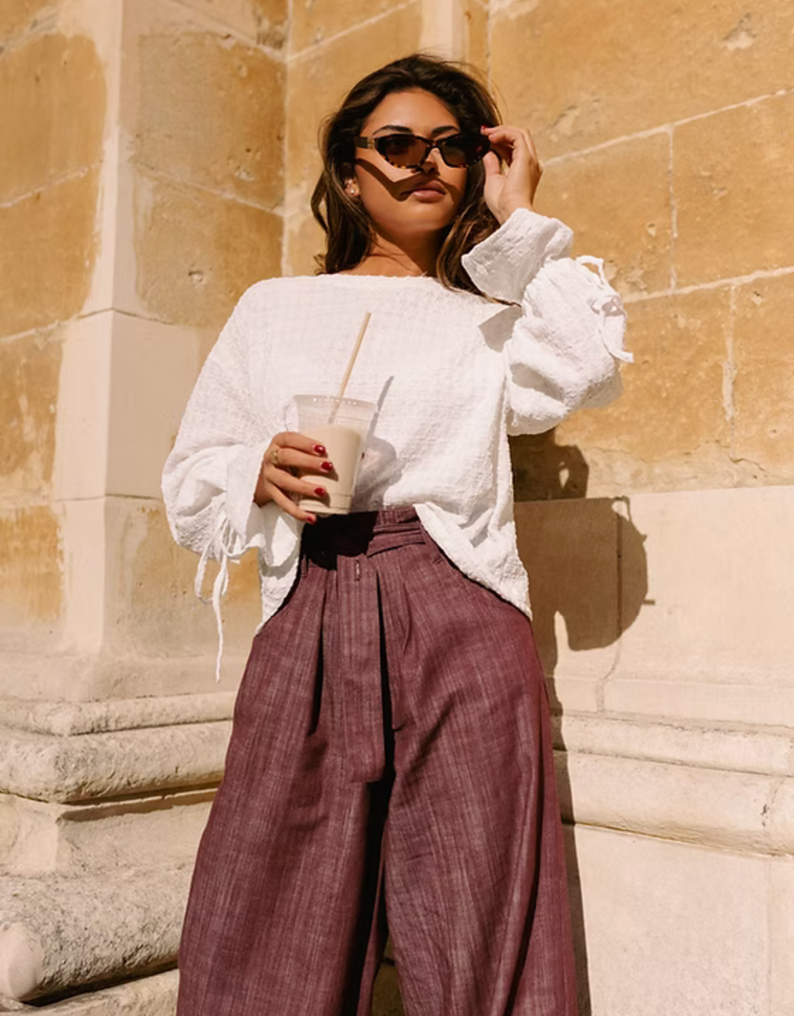 Monré Broek 'Renee' - Bordeaux -  Monré