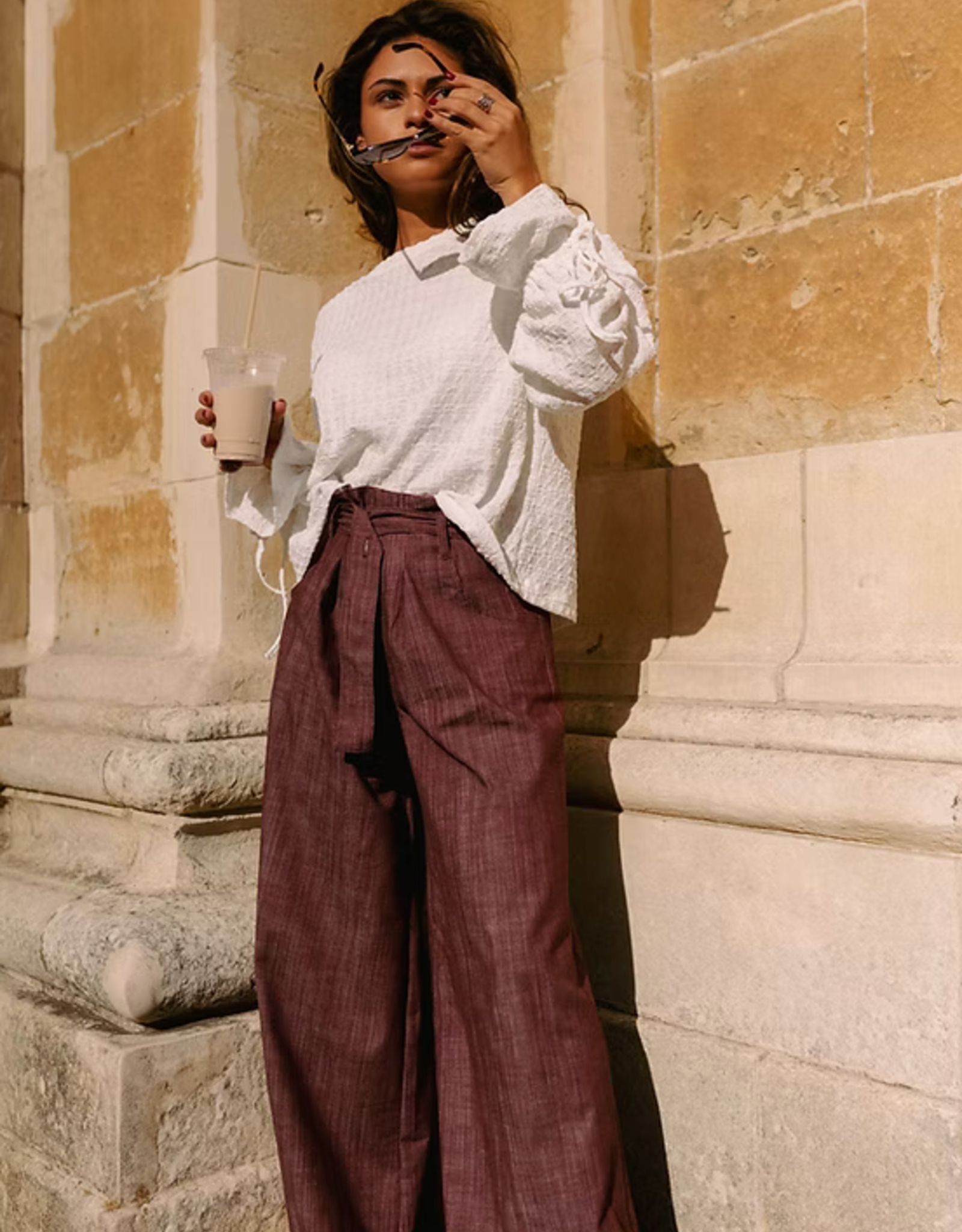 Monré Broek 'Renee' - Bordeaux -  Monré