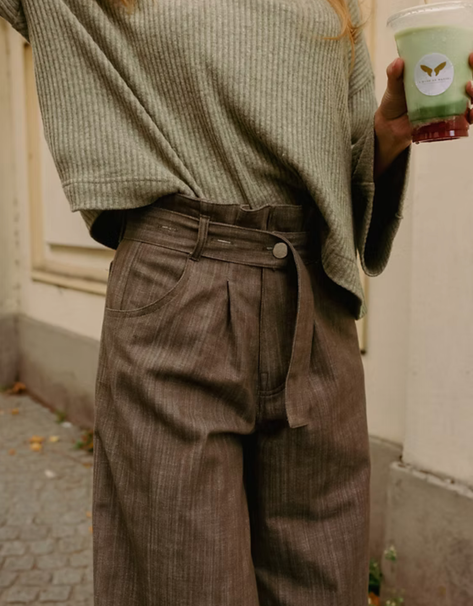 Monré Broek 'Renee' - Khaki -  Monré