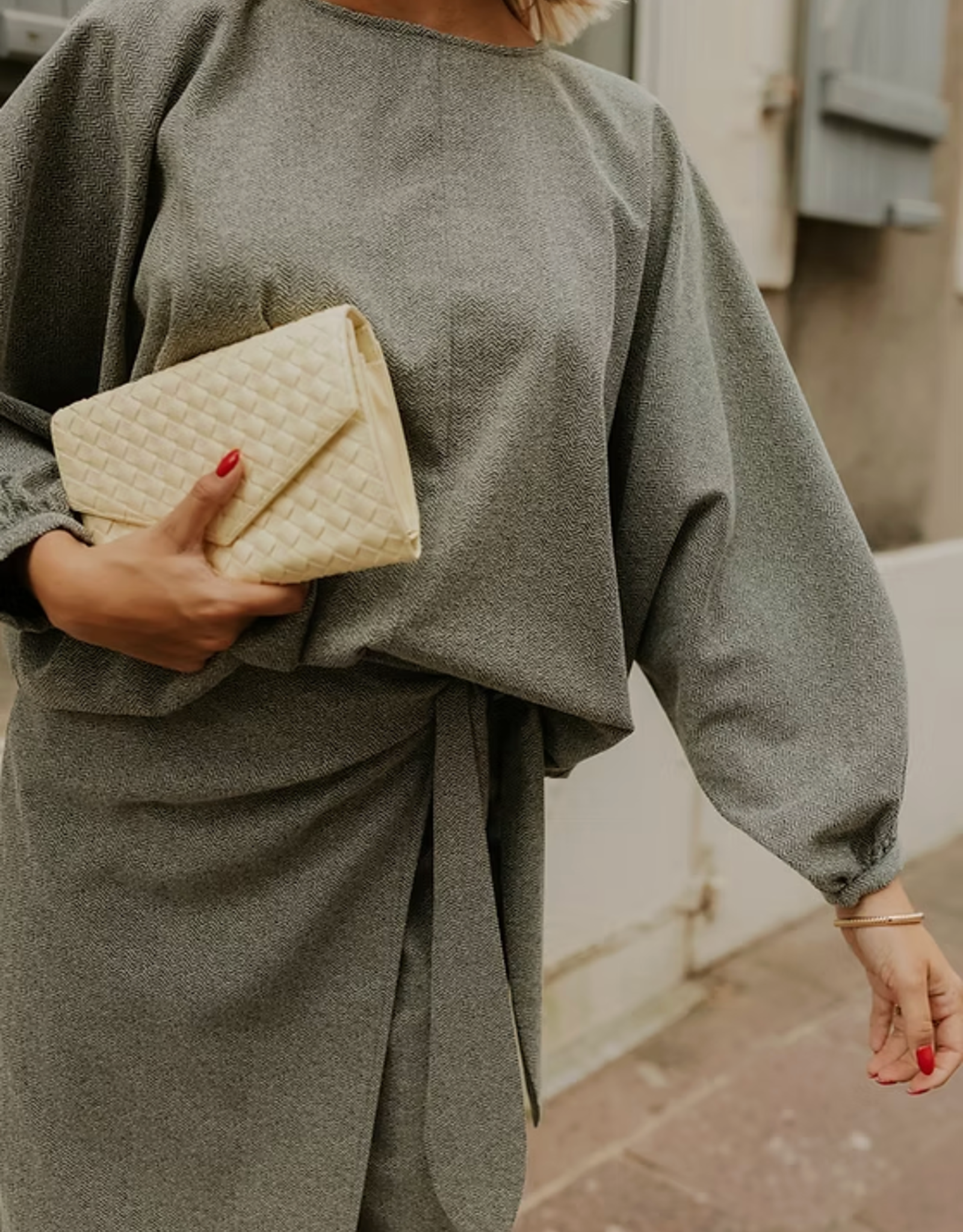 Monré Rok 'Joelle' - Tweed Fabric Grey - Monré