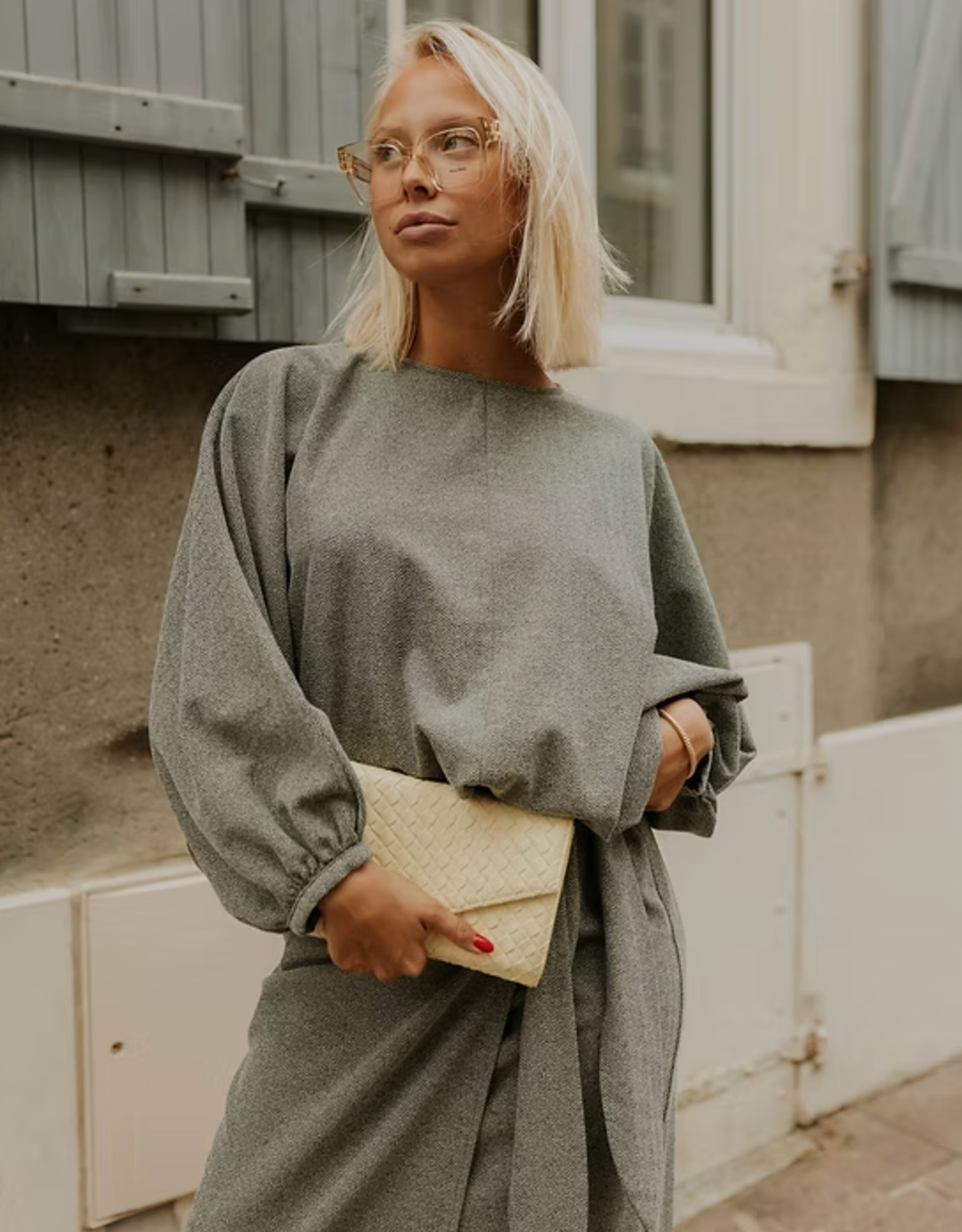 Monré Rok 'Joelle' - Tweed Fabric Grey - Monré