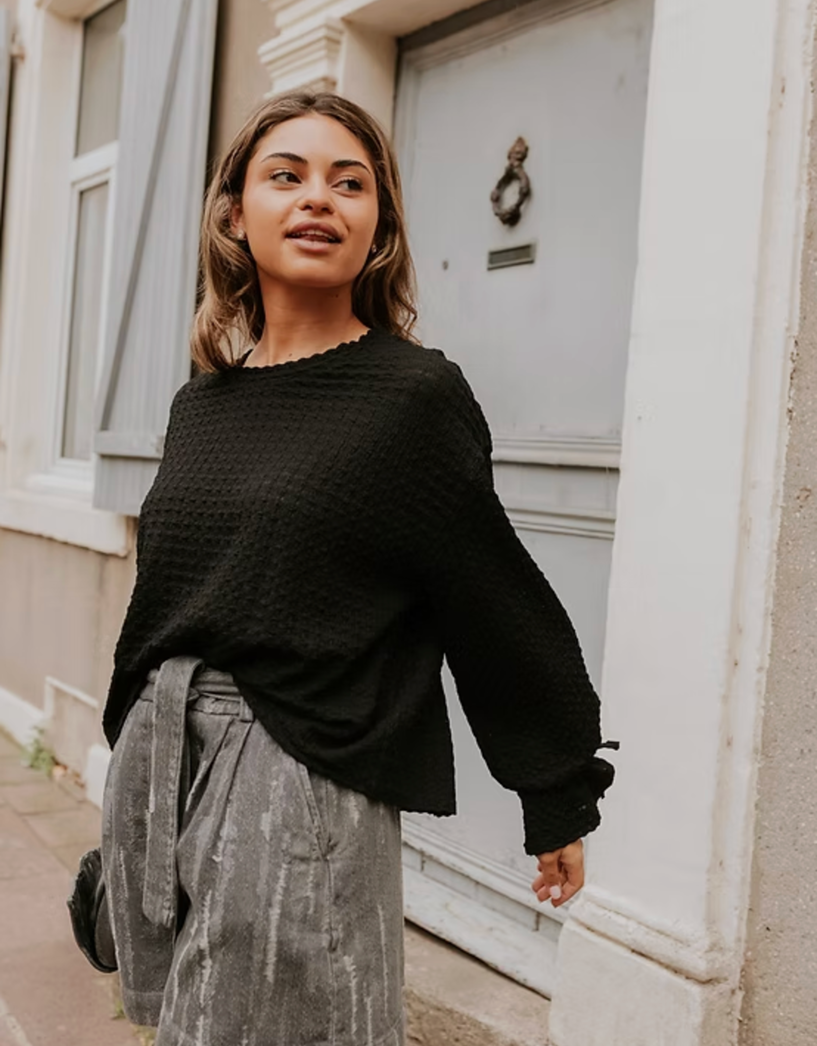 Monré Blouse 'Lucy' - Zwart - Monré