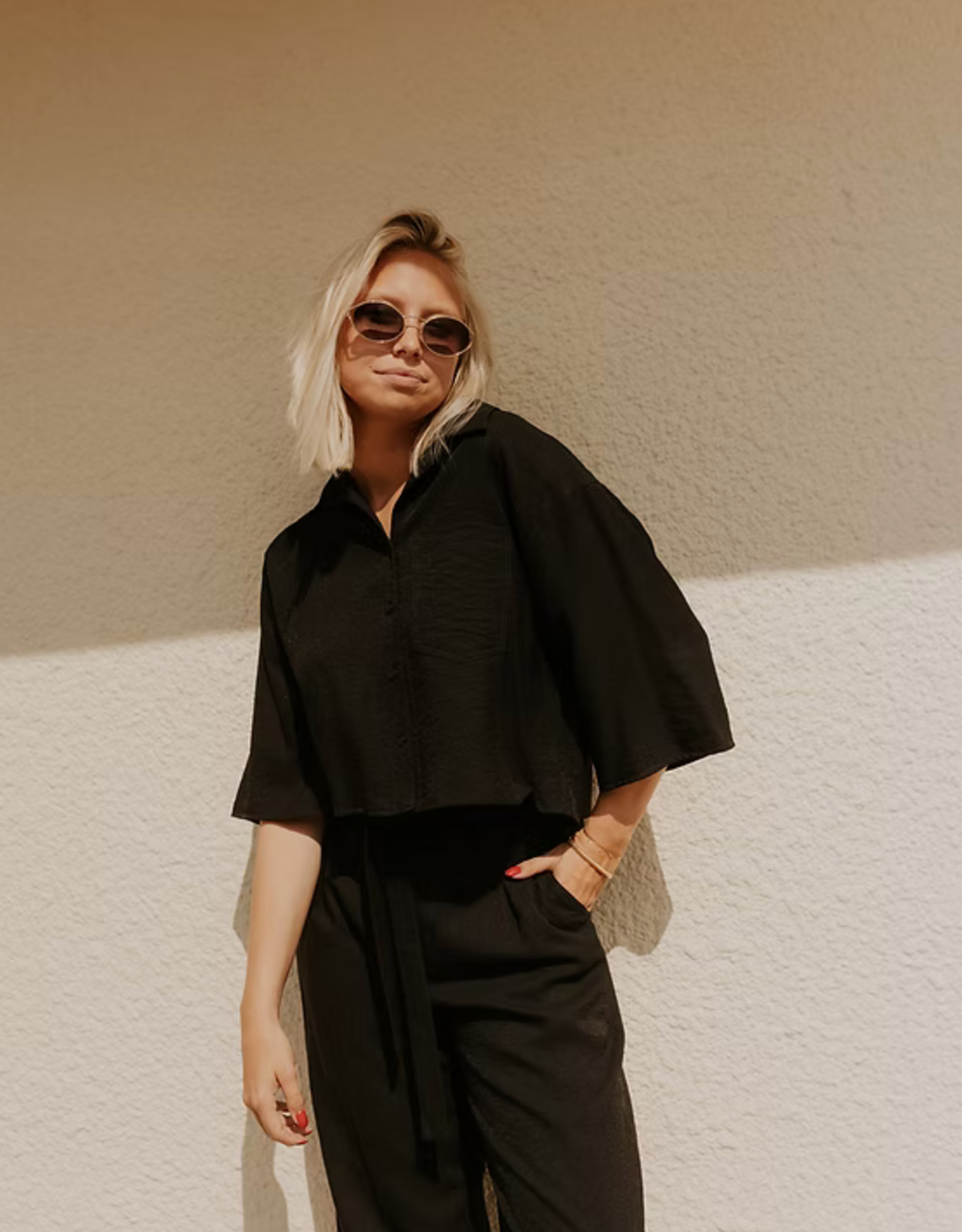 Monré Blouse 'Helena' - Zwart - Monré