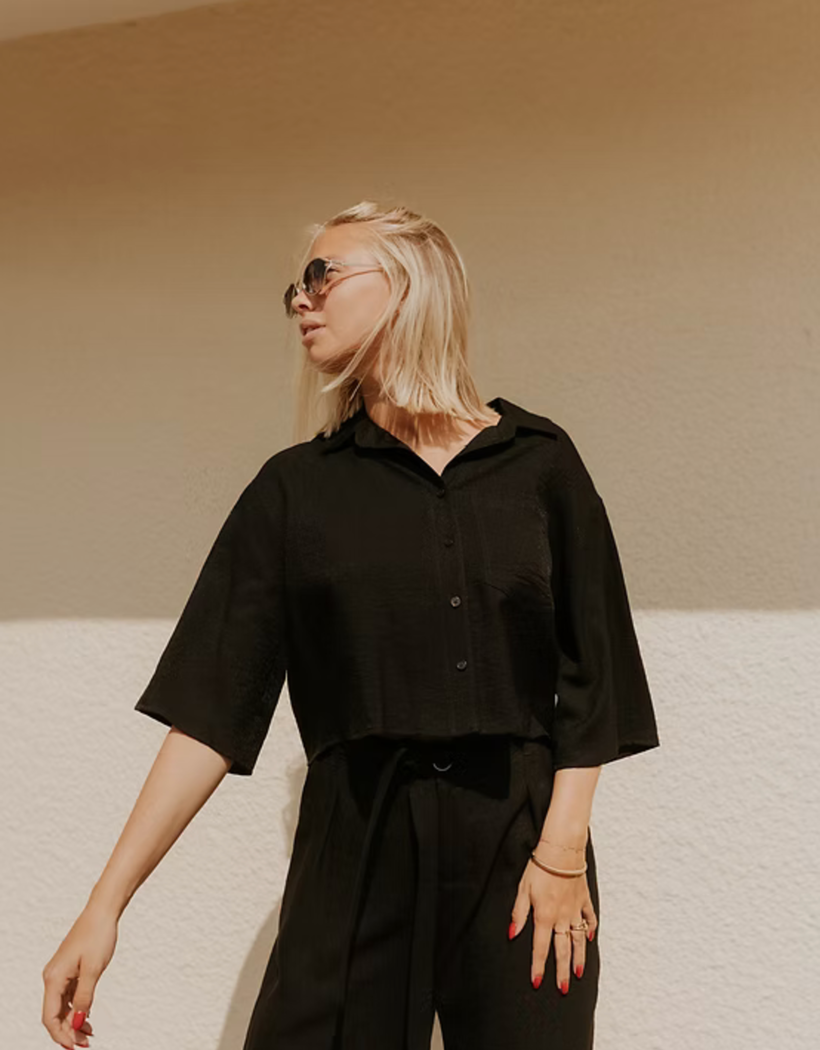 Monré Blouse 'Helena' - Zwart - Monré