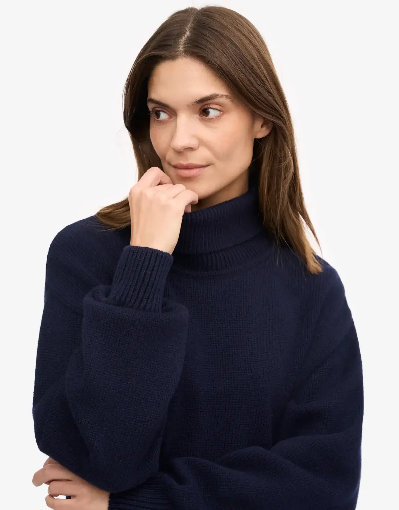 Colorful Standard Pull Merino Wool 'Turtleneck' - Navy Blue - Colorful Standard