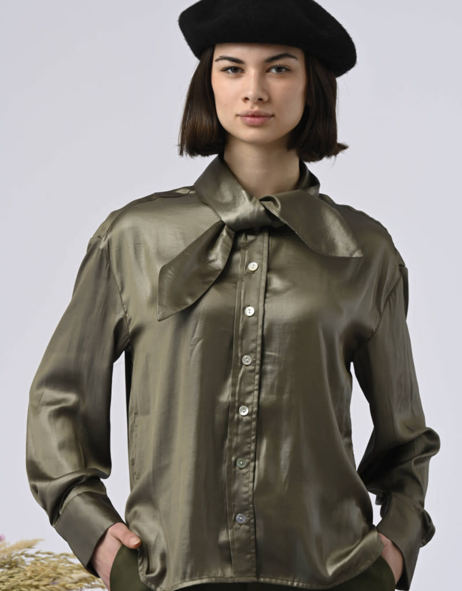 Orfeo - LMK Blouse 'Leon' - Khaki - Orfeo