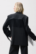 Catwalk Junkie Blazer 'Oversized With Detachable Fringes' - Dark Grey Melange - Catwalk Junkie