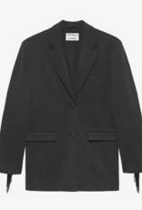 Catwalk Junkie Blazer 'Oversized With Detachable Fringes' - Dark Grey Melange - Catwalk Junkie