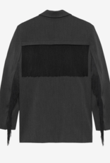 Catwalk Junkie Blazer 'Oversized With Detachable Fringes' - Dark Grey Melange - Catwalk Junkie
