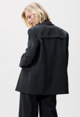 Catwalk Junkie Blazer 'Oversized With Detachable Fringes' - Dark Grey Melange - Catwalk Junkie