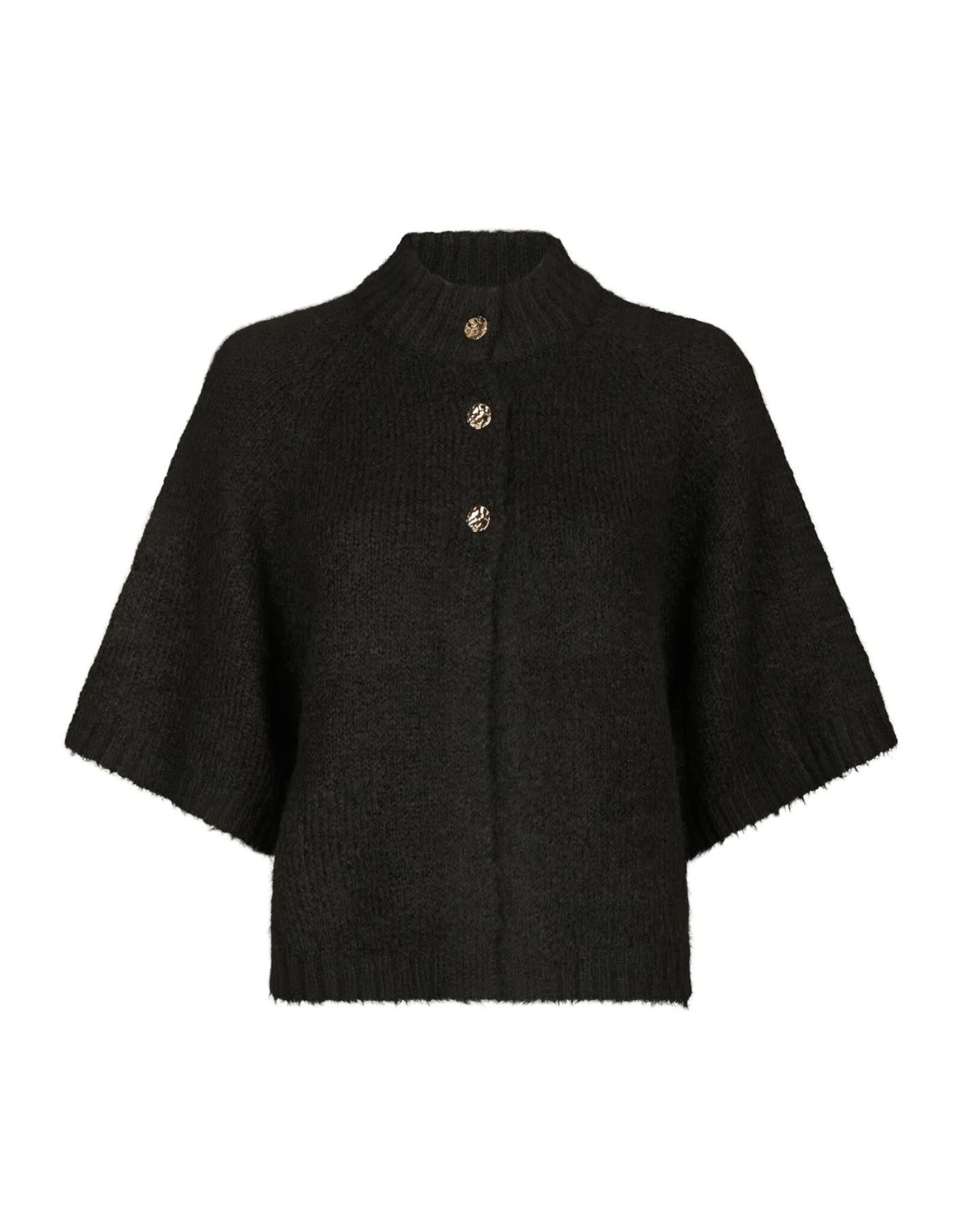 Cardigan Korte Mouw 'Benuta' - Dark Brown - Neo Noir