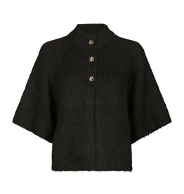 Cardigan Korte Mouw 'Benuta' - Dark Brown - Neo Noir