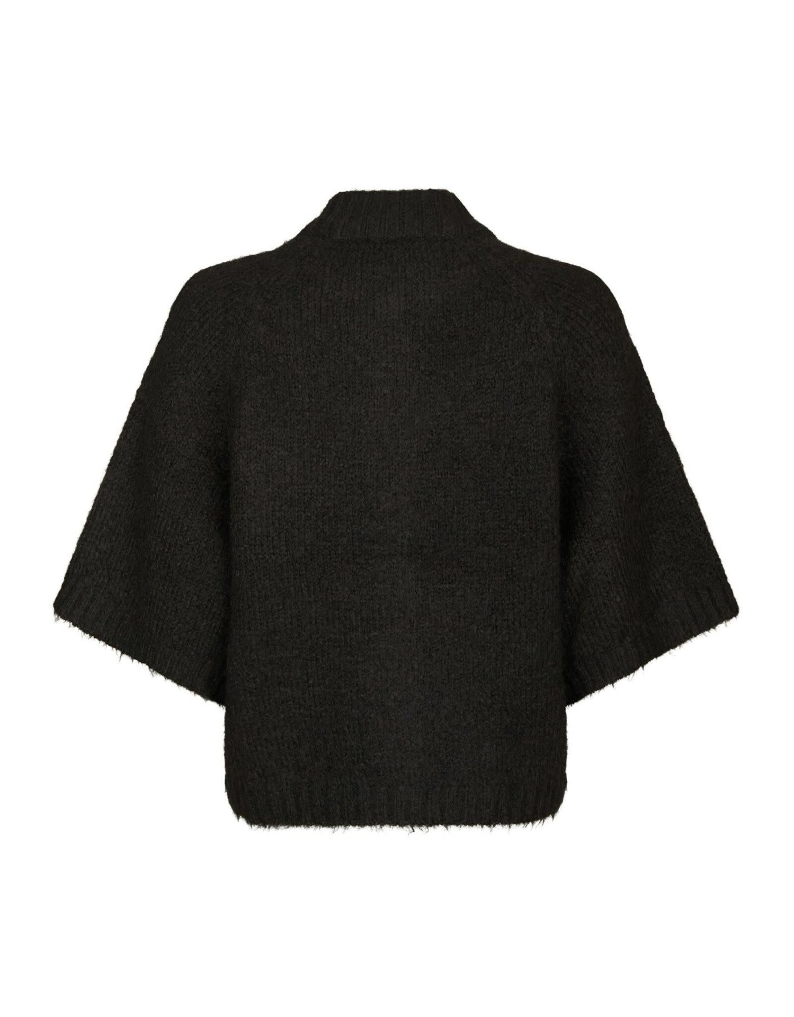 Cardigan Korte Mouw 'Benuta' - Dark Brown - Neo Noir