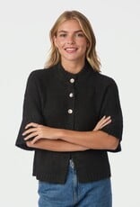 Cardigan Korte Mouw 'Benuta' - Dark Brown - Neo Noir
