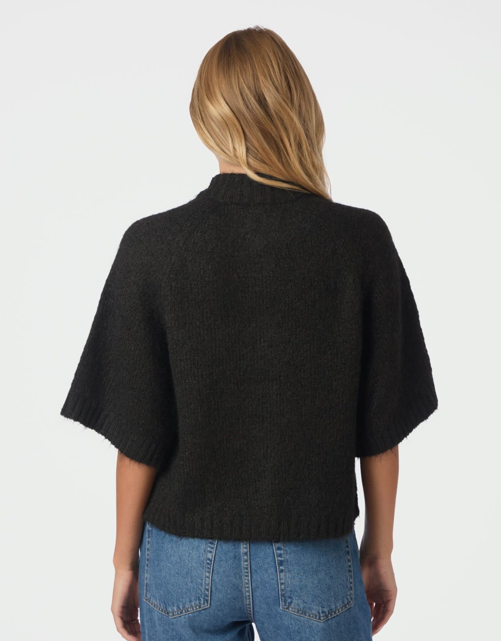 Cardigan Korte Mouw 'Benuta' - Dark Brown - Neo Noir