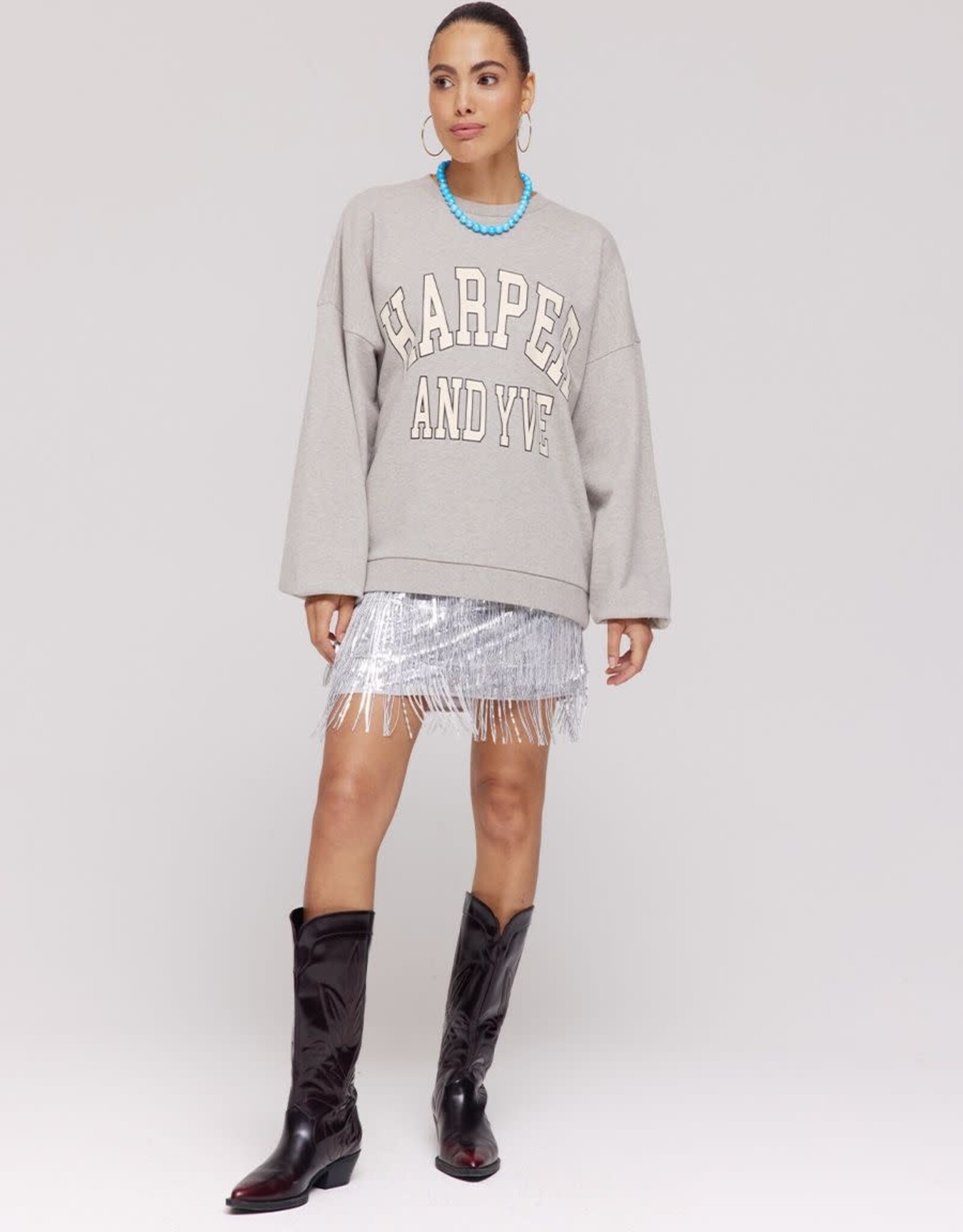Harper&Yve Sweater 'Varsity' - Grey Melee - Harper&Yve