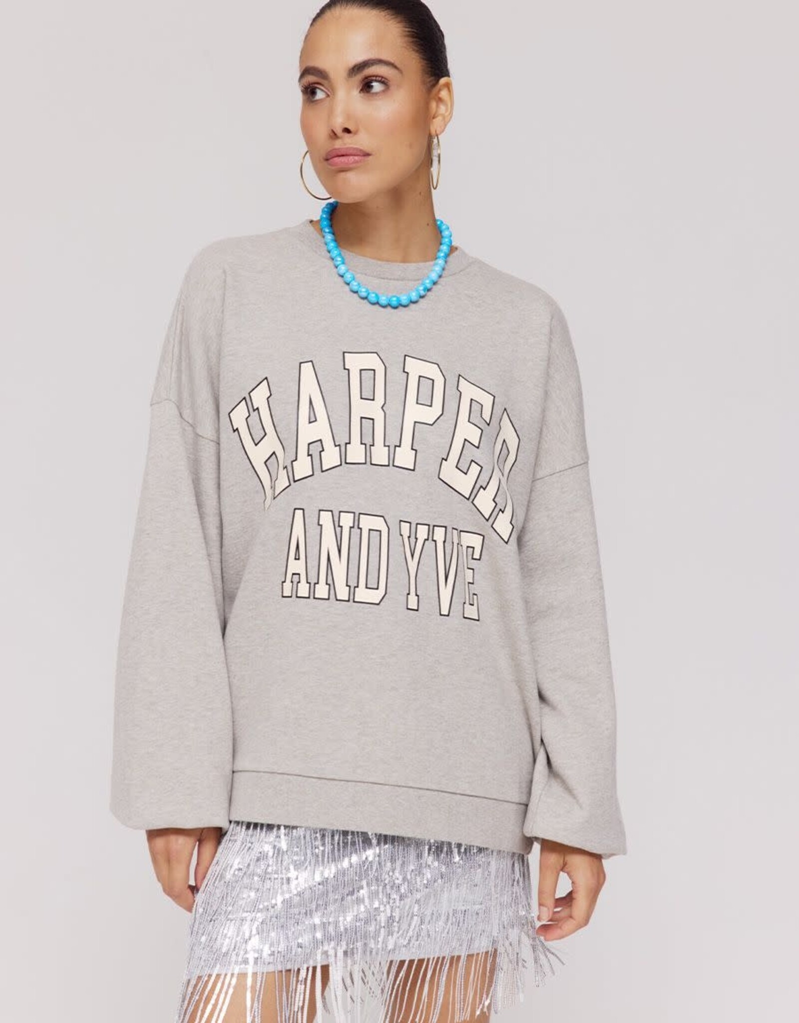 Harper&Yve Sweater 'Varsity' - Grey Melee - Harper&Yve