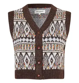 Lollys Laundry Waistcoat 'Francesca' - Dark Mokka - Lollys Laundry