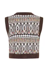Lollys Laundry Waistcoat 'Francesca' - Dark Mokka - Lollys Laundry