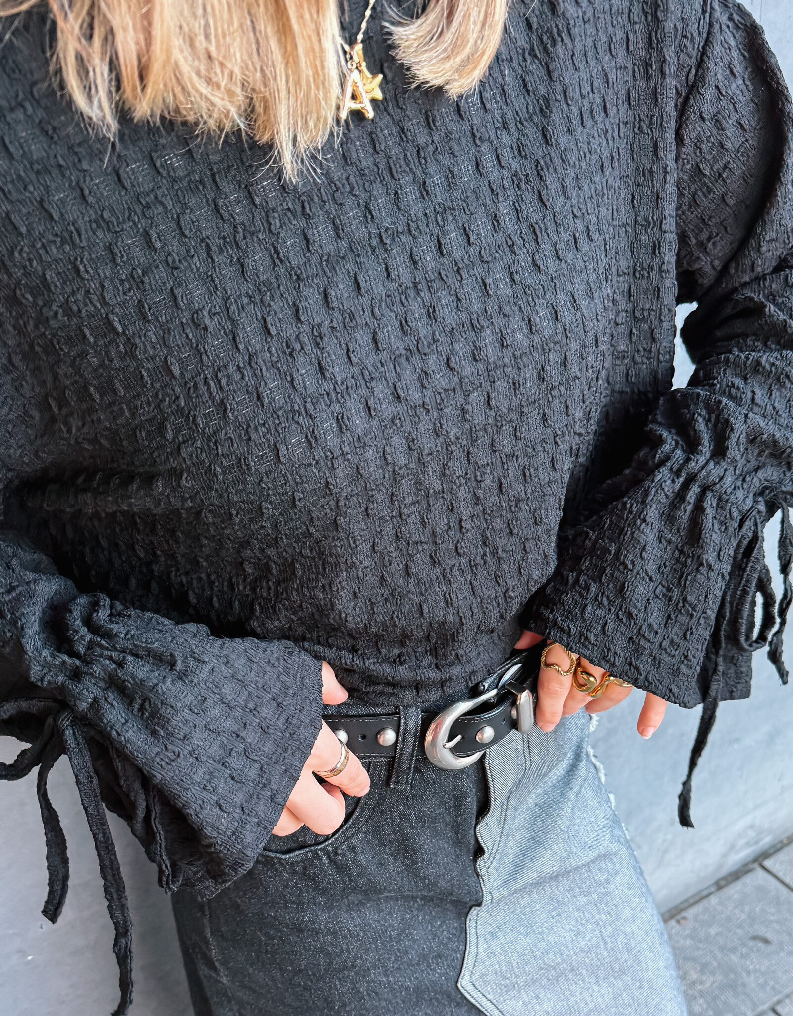 Monré Blouse 'Lucy' - Zwart - Monré