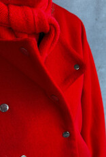 The Tiny Big Sister Jacket 'Buttoned Wool' - Red - The Tiny Big Sister