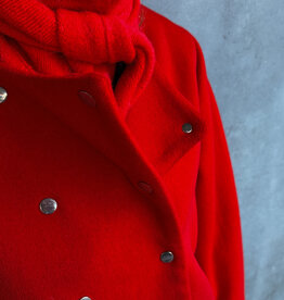 The Tiny Big Sister Jacket 'Buttoned Wool' - Red - The Tiny Big Sister