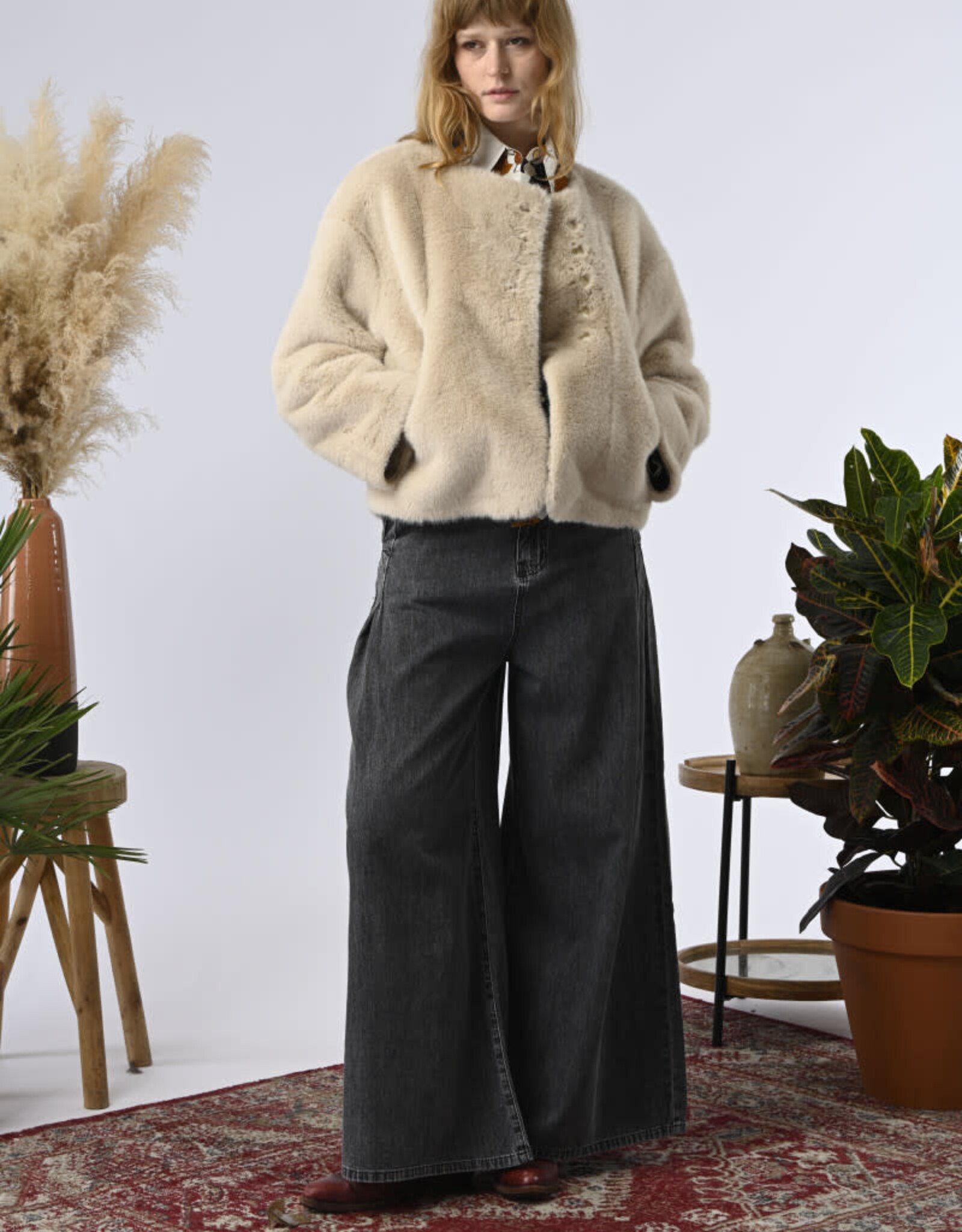 Orfeo - LMK Jas Met Sjaal 'Sissi' - Beige - Orfeo