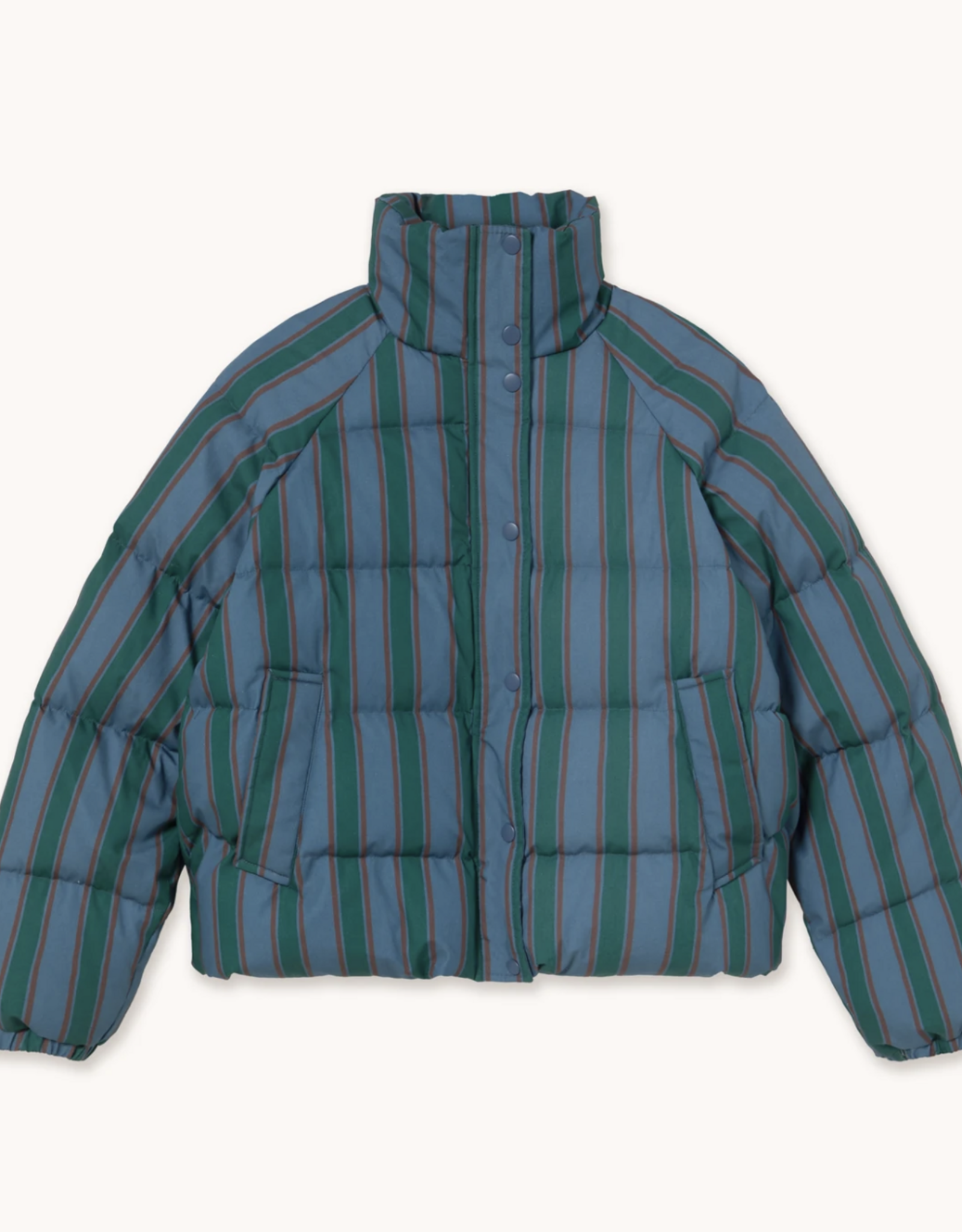 The Tiny Big Sister Jacket 'Striped Short' - Stone - The Tiny Big Sister