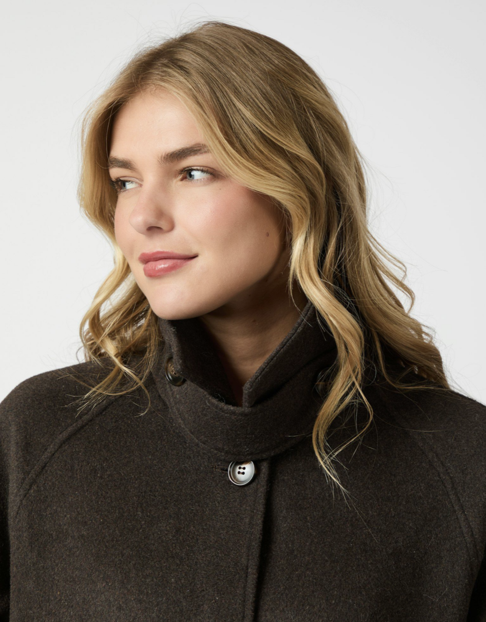 Mantel Wol 'Keaton' - Chocolate Brown - Neo Noir