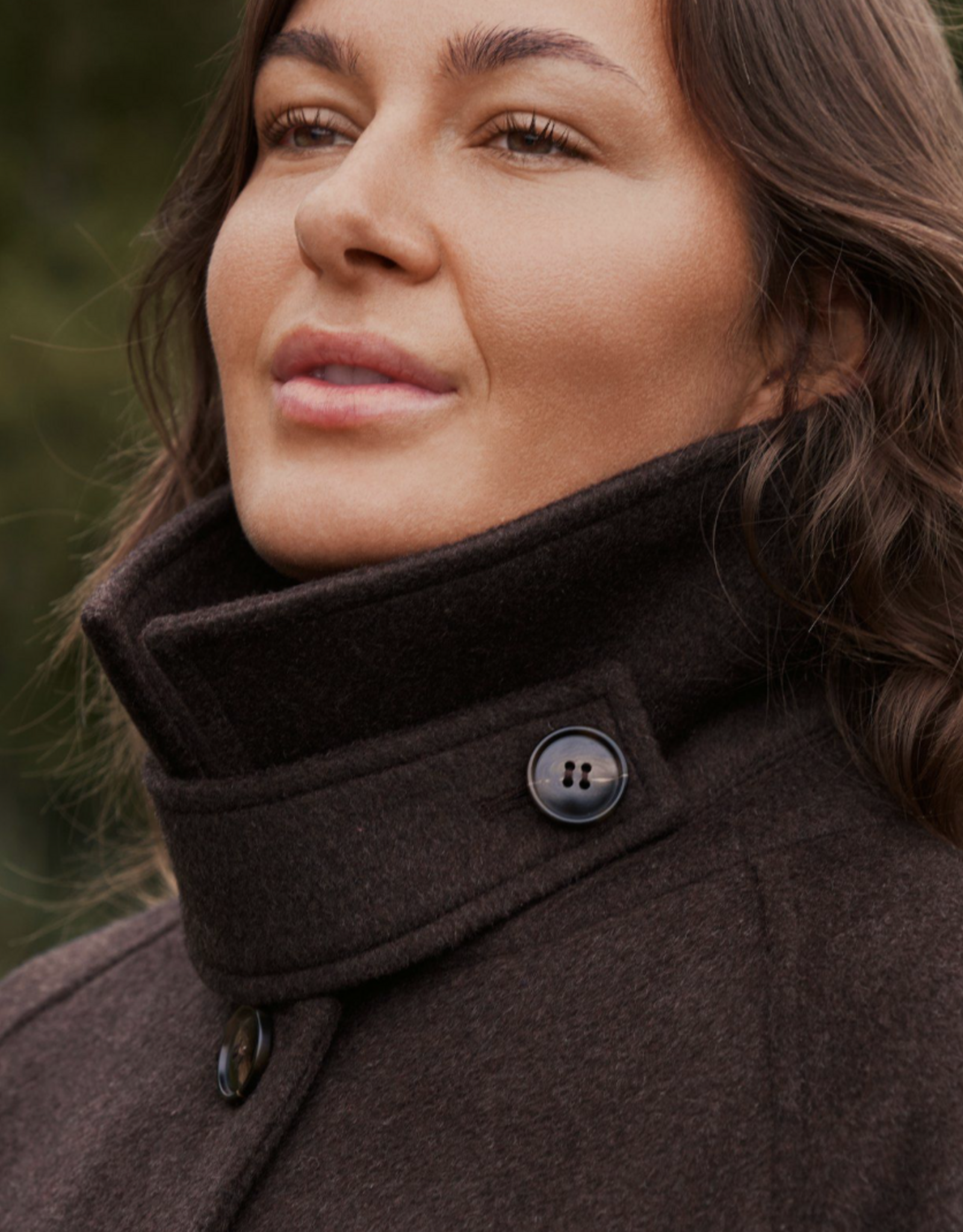 Mantel Wol 'Keaton' - Chocolate Brown - Neo Noir