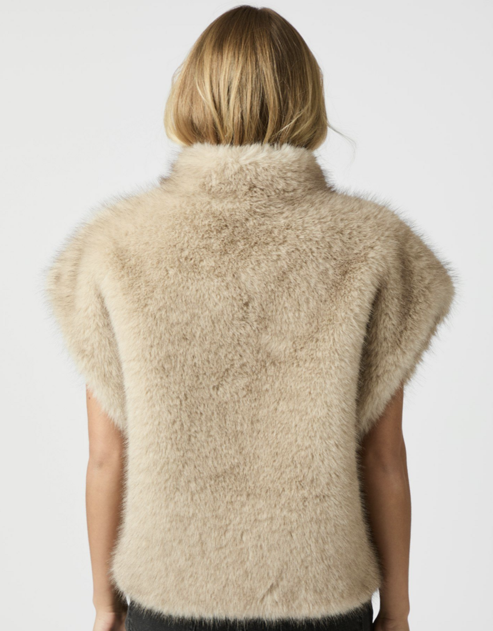 Waistcoat Faux Fur 'Kevini' - Beige - Neo Noir