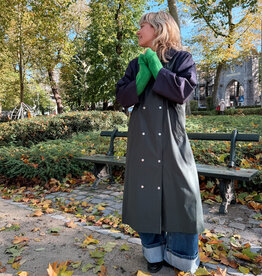 The Tiny Big Sister Trench Coat 'Color Blocked' - Bottle Green - The Tiny Big Sister
