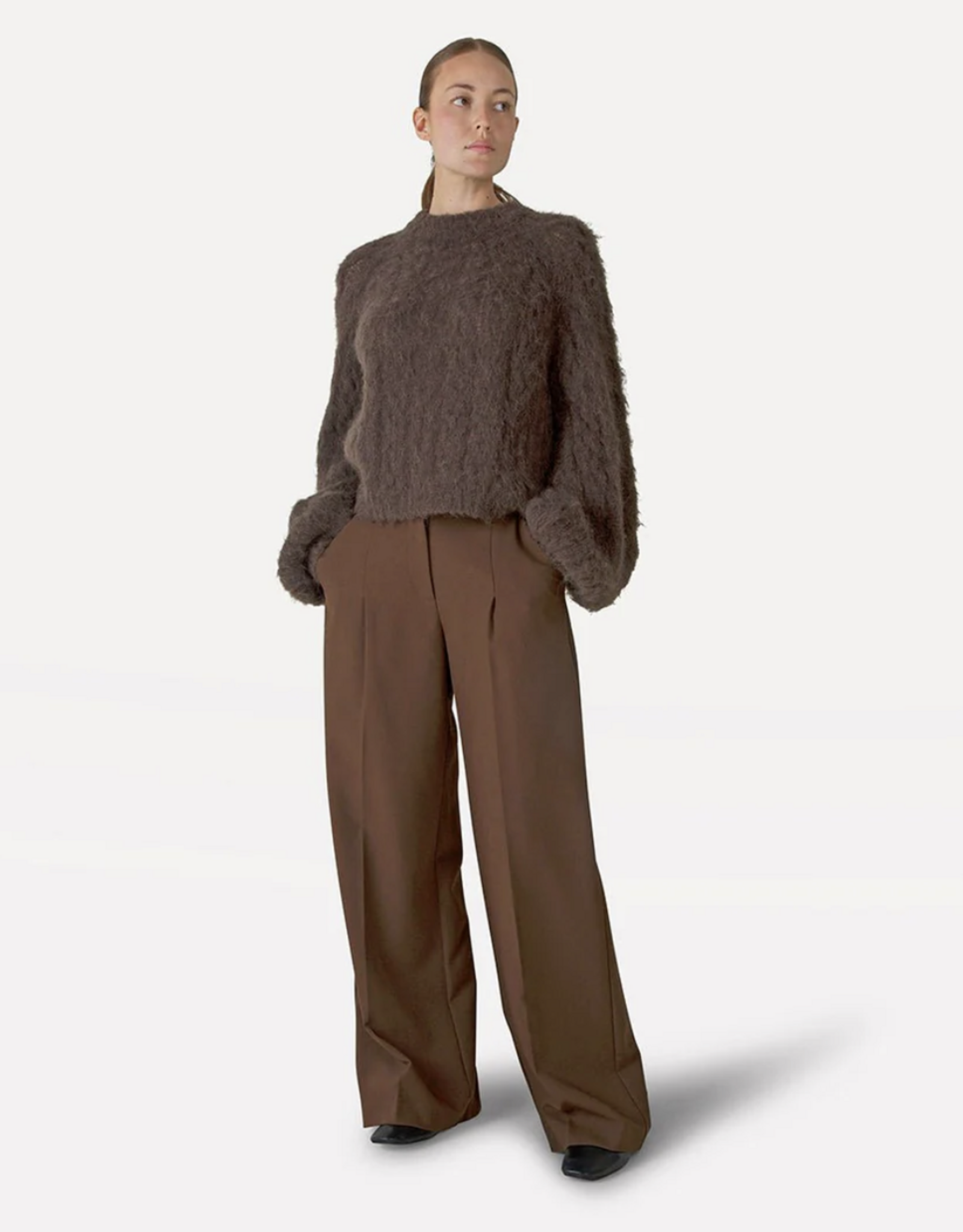 Another Label Broek Pleated 'Moore' - Slate Black - Another-Label