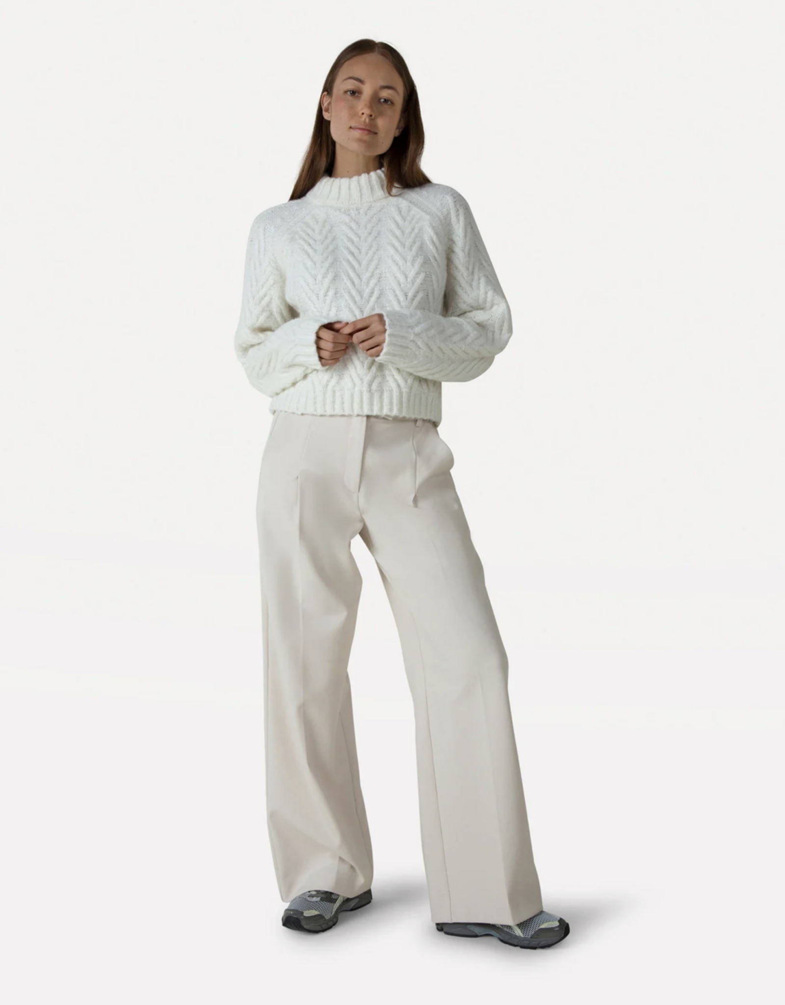 Another Label Broek Pleated 'Moore' - Sandshell - Another-Label