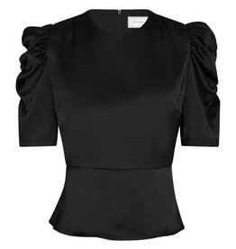 Blouse Heavy Sateen 'Benua'  - Black -  Neo Noir