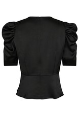 Blouse Heavy Sateen 'Benua'  - Black -  Neo Noir