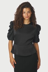 Blouse Heavy Sateen 'Benua'  - Black -  Neo Noir