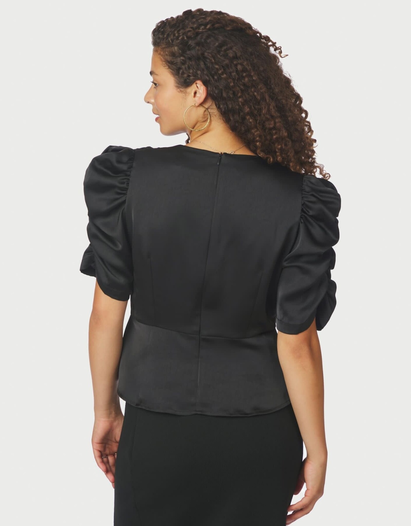 Blouse Heavy Sateen 'Benua'  - Black -  Neo Noir