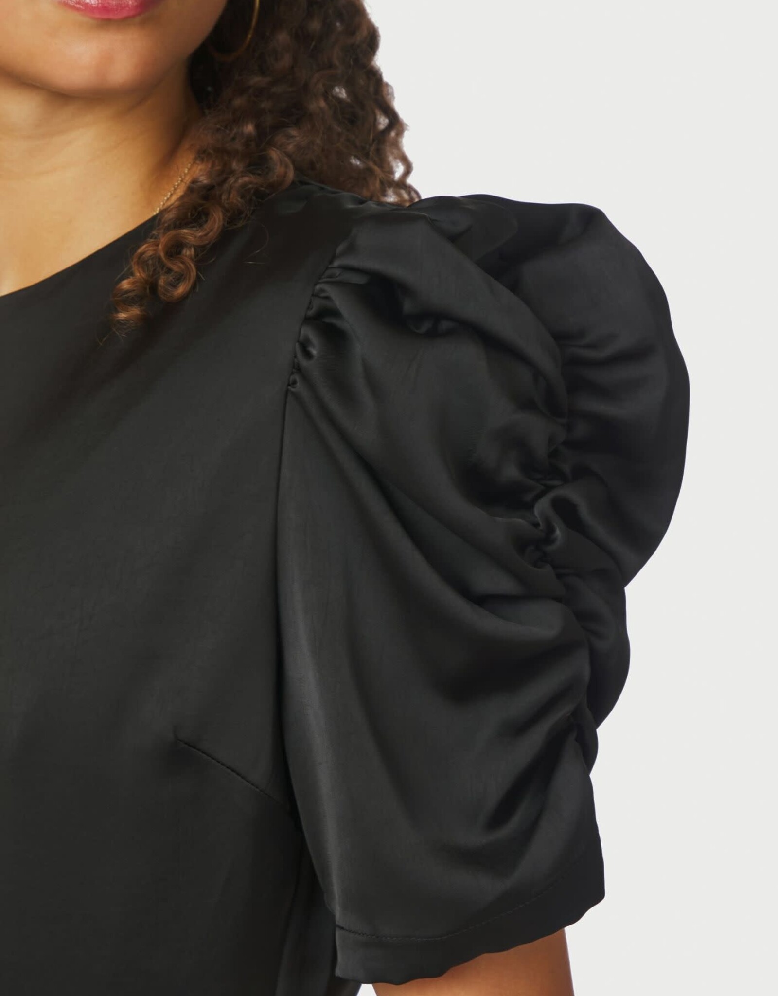 Blouse Heavy Sateen 'Benua'  - Black -  Neo Noir