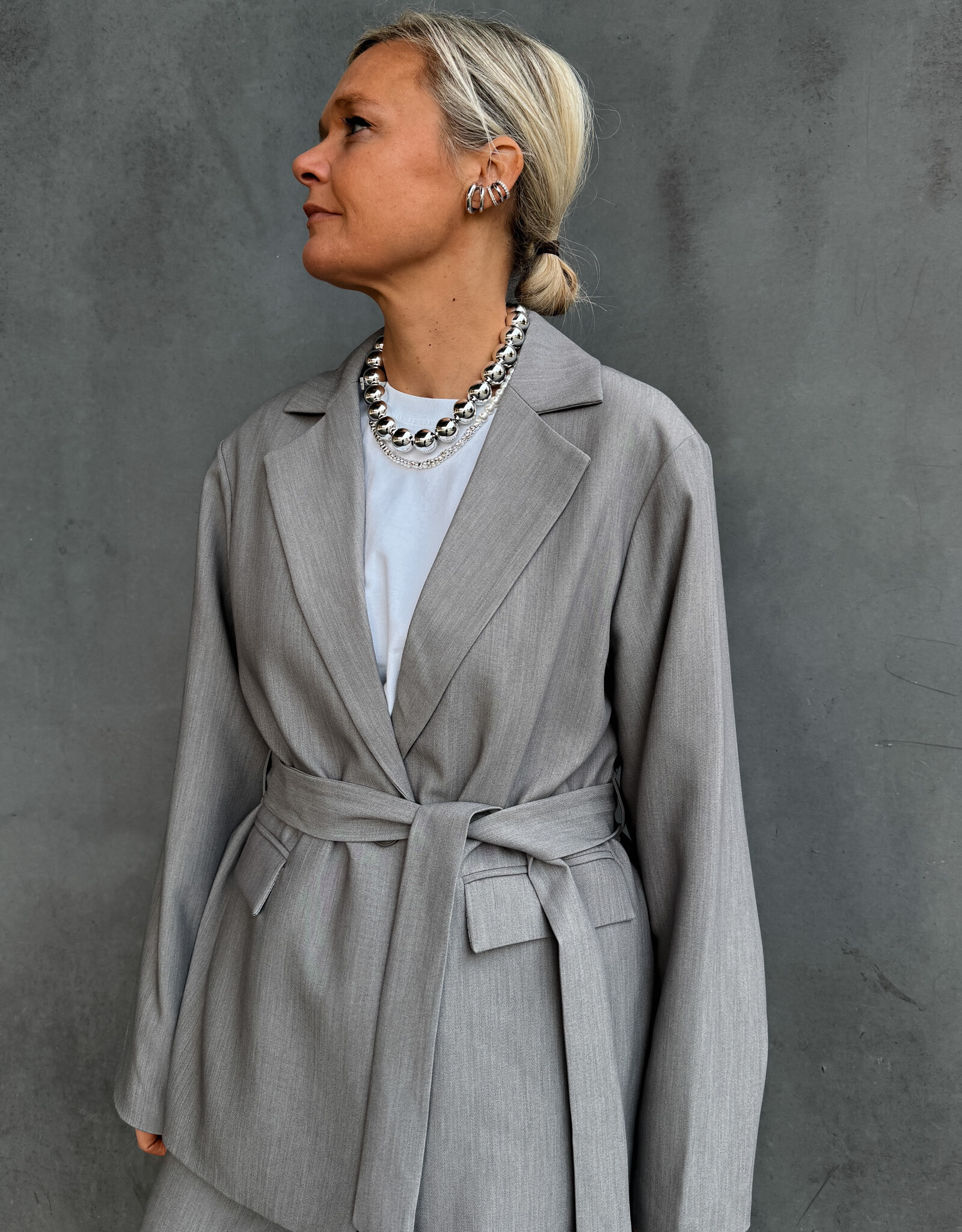 Another Label Blazer 'Nani' - Grey Melee - Another-Label