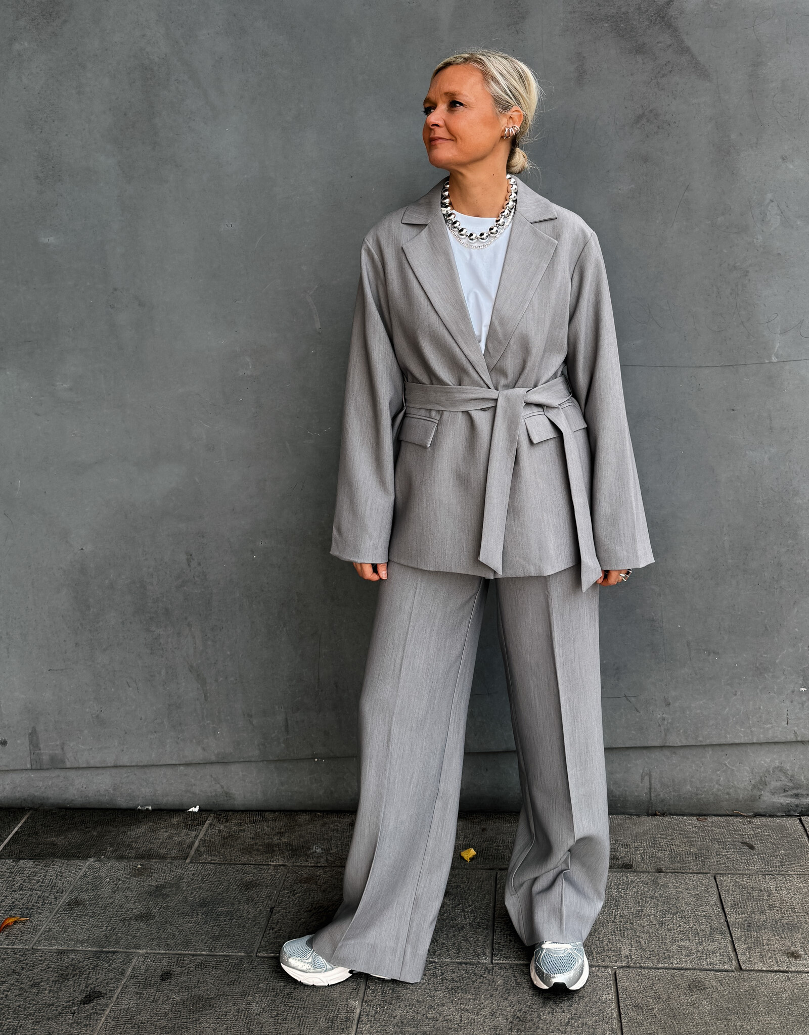 Another Label Broek 'Lela' - Grey Melee - Another-Label